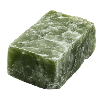 Green Soapstone Block Raw Natural Stone on transparent background png