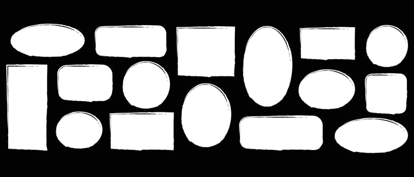 Collection of different grunge brush frame shape illustration. Grunge shapes for frame. illustrations of circle, square and rectangle shape vector