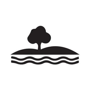 Tree on Hill Icon in Forest Graphics for Nature-Themed Projects vector