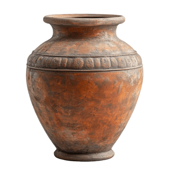 Rustic Terracotta Amphora on transparent background png