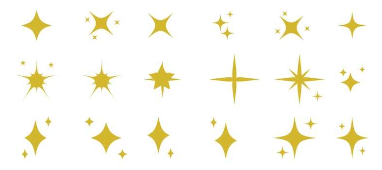 Sparkle Star Icon Set. Flat illustration vector