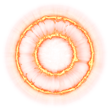 Effect flame circle explosion energy shockwave, Bright neon orange isolated on background. png