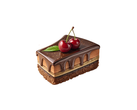 Chocolate Cake with Fresh Cherries png