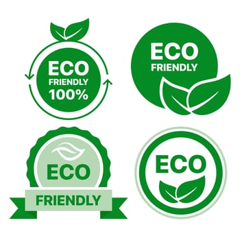 Veganism logo, vegans diet sticker or ecological food product stamp. Isolated symbols set vector