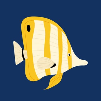 Butterflyfish. Tropical fish. Reef fish. Marine fauna. Underwater life. Aquarium. vector