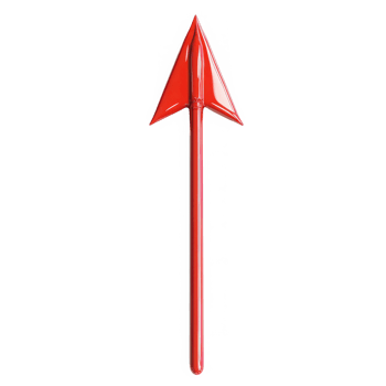 Shiny red arrow pointing upwards on transparent background png