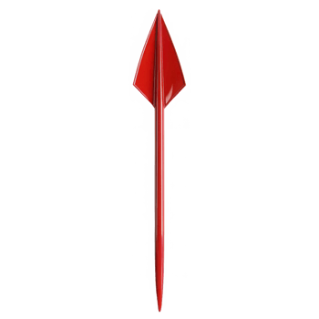 Shiny red spear isolated object on transparent background png