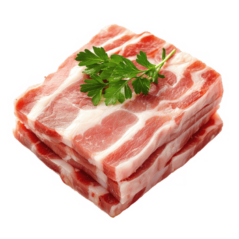 Stack of bacon with parsley on transparent background png