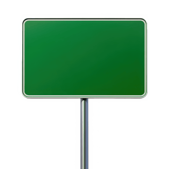 Green blank road sign illustration on transparent background png