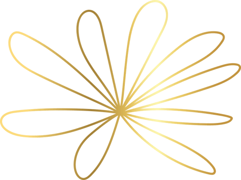 golden flower line doodle, floral gold line art, flower golden for clip art png
