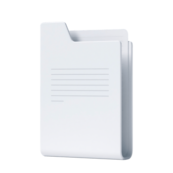 A 3D Render of a White Folder with Papers Inside png