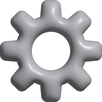 gray cog buttons 3D, set up icon, repair symbol png
