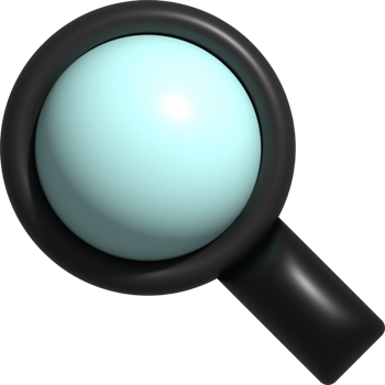 3D magnifying glass icon, search buttons for emoji icon png