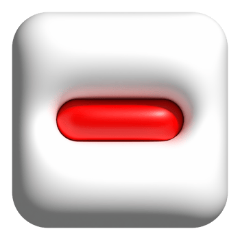 3D delete icon, reduce buttons for media social emoji png