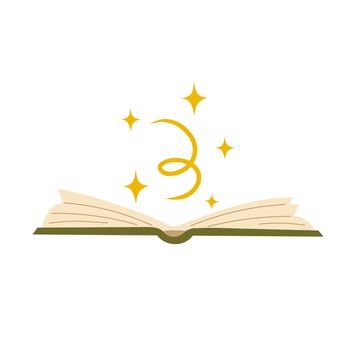Book of magic spells, fairy tales or games about witchcraft, ancient volumes with esoteric recipes and mystical charms. Hand drawing style vector