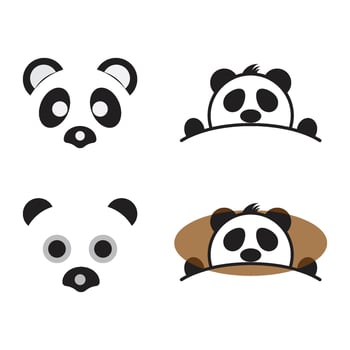 Panda Logo Template animal bear icon vector