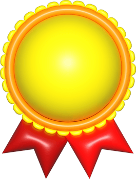 yellow gold medal 3d signs, template emblem icon, certificate element, badge symbol png