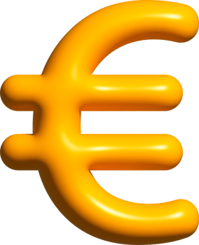 Euro Currency 3D symbol, Money EUR sign png