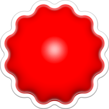 sticker red 3D star for a label sale tag png