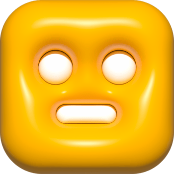 emoji face 3d icon yellow, emoji square shape face png