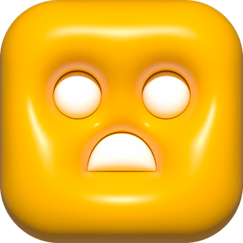 emoji face 3d icon yellow, cute emoji square face shape png