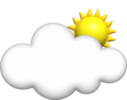 3d cloud with sun icons, cloud clip art png