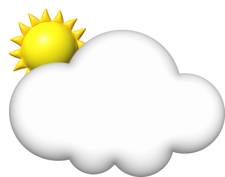 3d clouds with sun icon, cloud clip art png