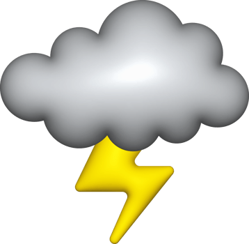3d cloud dark with lightning icons, cloud clip art png