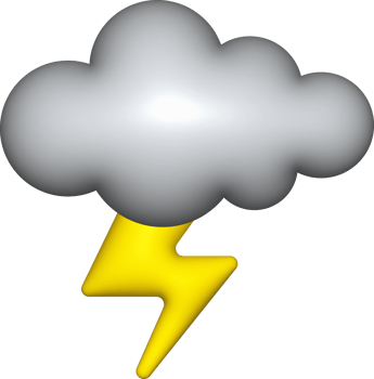 3d cloud dark with lightning icon, cloud clip art png