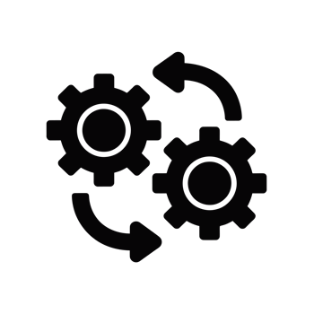 Two interlocking gears are depicted with arrows indicating rotational movement cutouts png