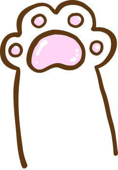 Cute Cat Paw Front Hand Cartoon Doodle png