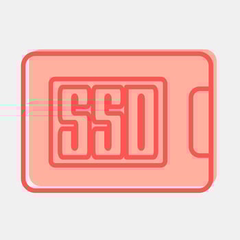 Icon ssd. Computer components elements. Icon in two tone style. vector