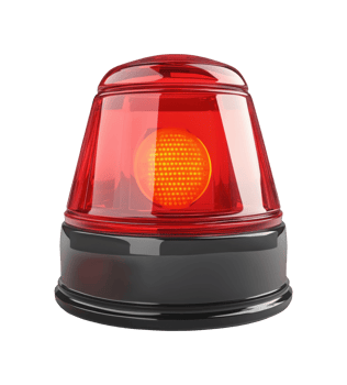 Red emergency siren light isolated on transparent background png