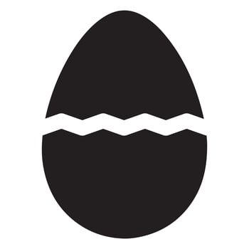 Broken egg icon with on white background vector