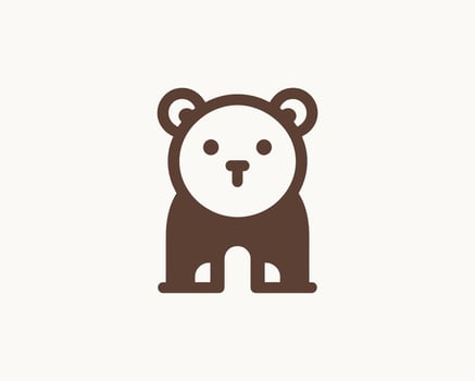Bear logo in dark brown for branding and design vector