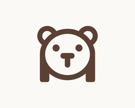 Bear logo in dark brown with clean lines vector
