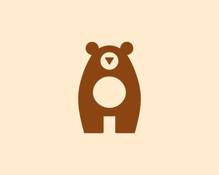 Bear logo icon in classic brown tone perfect for branding vector