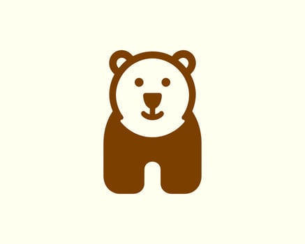 Bear logo icon in modern brown style perfect for branding vector