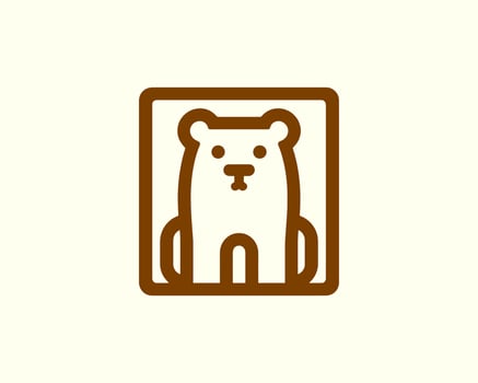 Bear logo icon in elegant brown color scheme perfect for branding vector