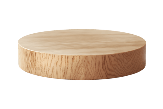 Round Wooden Display Stand Natural Wood Texture Product Presentation png