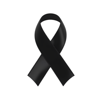 Black ribbon symbol of mourning grief remembrance loss dark sorrow death funeral sympathy support solidarity png