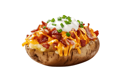 Baked Potato Bacon Cheese Sour Cream Chives, png