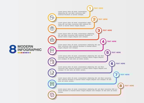Infographics template, with 8 steps or options. Business concept. vector