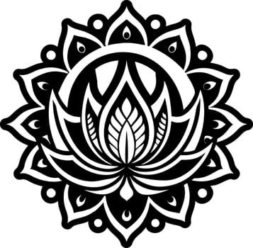 A solid style icon of lotus flower tattoo vector