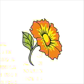 Orange yellow flower on white background can be used as graphic design vector
