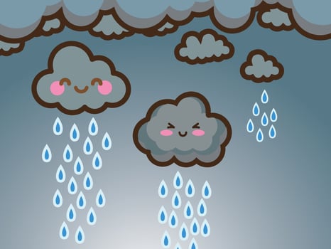 Cute Rainy Clouds vector