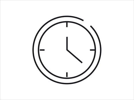 Wall Clock Icon. linear style Simple round button. vector