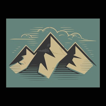 Vintage Mountain Inspired Custom Minimalist T-Shirt Design Versatile Art for Logos, Badges, Labels, Posters, and Icons. vector