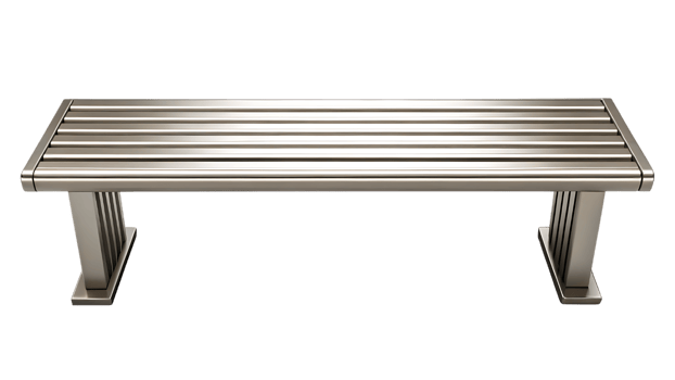 Steel bench isolated object. png