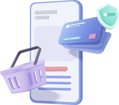3d mobile phone with price tags for online shopping.Basket with promotion tag discount coupon png